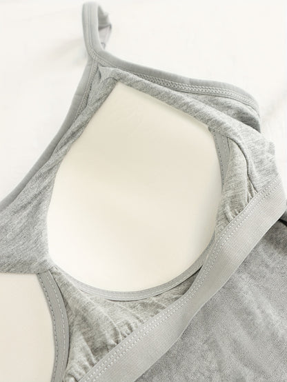 Women'S One-Piece Summer Loungewear Featuring Integrated Bra Padding, Camisole Style, Wire-Free
