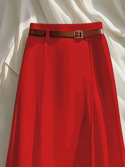 Women's Ivory White Polyester Slim-Fit Skirt - product view 18