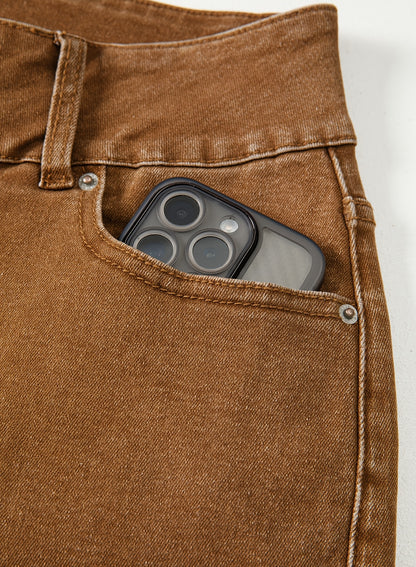 Women's Light Brown-1 Denim Shorts - product view 10