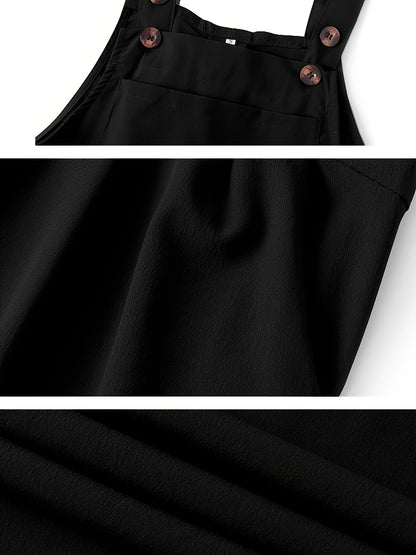 1pc Polyester Women's Sleeveless Cami Jumpsuit Wide Leg Pants, Black Friday/Christmas Wear, Spring/Summer/Fall Casual/Dating, Versatile Machine Washable, Perfect for Summer Vacations, Christmas, Black Friday, Casual Outings, Beach Wear, Parties