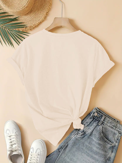 Women's Spring Summer Cross Print Short Sleeve T-Shirt, Casual Comfortable S Tee