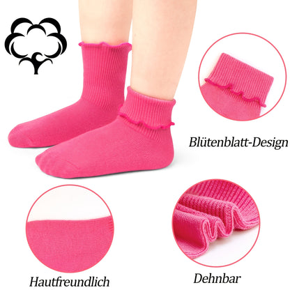 24 Pairs Of Mid-calf Socks for Girls Aged 1 to 14, Cartoon Style, Solid Color And Lace Lace, Randomly Dispatched. Local Warehouse Shipping, Available for Delivery Within 2 to 5 Days