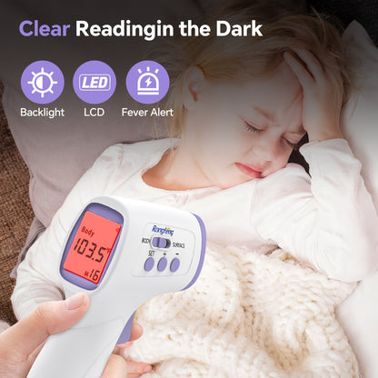 This Thermometer for Both And Adults Features an LCD Screen, a Silent Fever Alarm, Memory Functions, And Infrared Technology. It'S Perfect for Monitoring Health at for home And Can Also Measure The Temperature of Objects