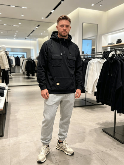 Men's Black Polyester Hoodie - product view 8