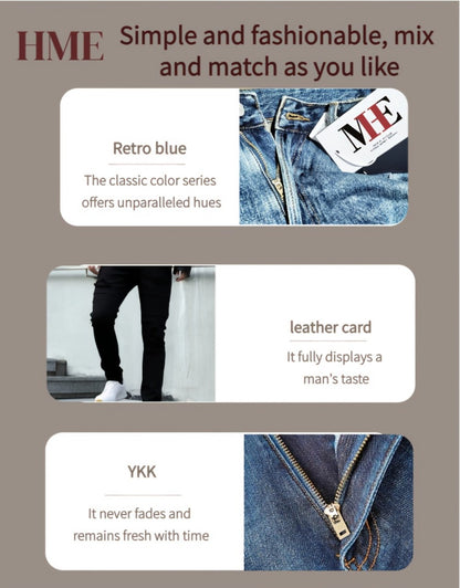 Men's Skinny Jeans - Classic Wash Patchwork