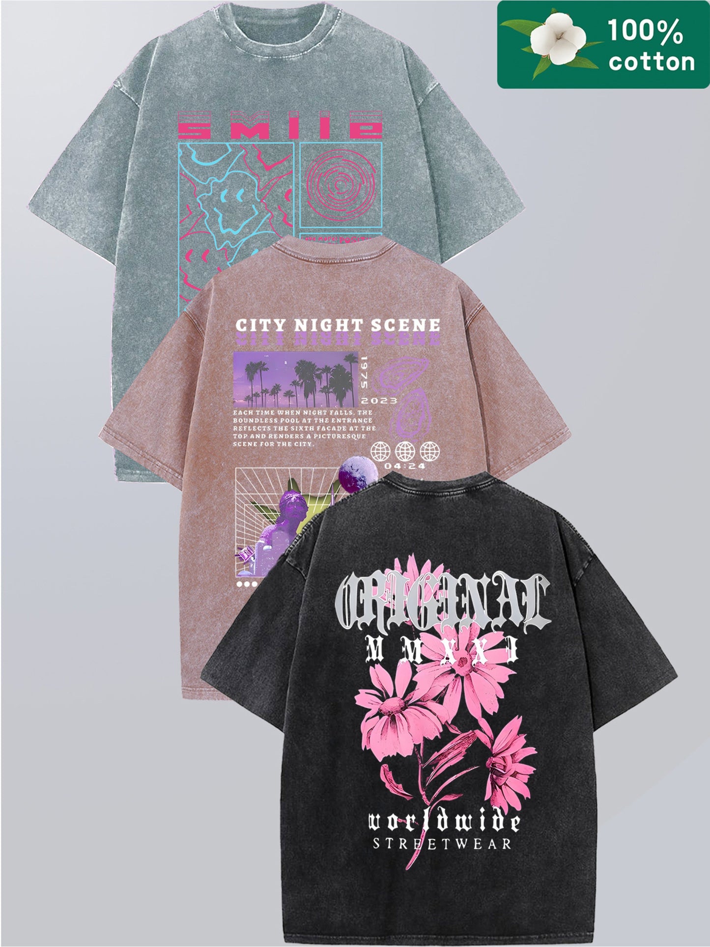 3pcs Set, Including Printed T-shirt, MenSummer Casual Short-sleeved T-shirt