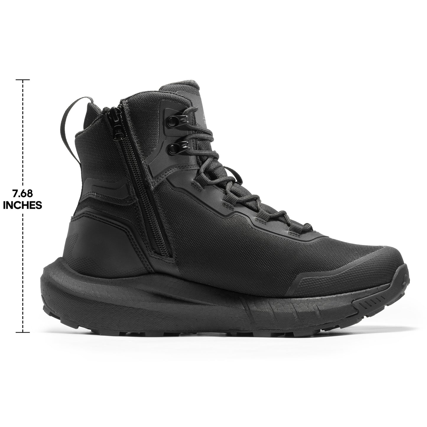 Men's Tactical Hiking Boot Lightweight Hunting Boots for Work All Day Side Zipper Motorcycle Combat Boot Arch Support 8 Inches