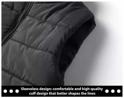 Men's Stand Collar Zip Vest - Zipper Pockets and Warm Layering