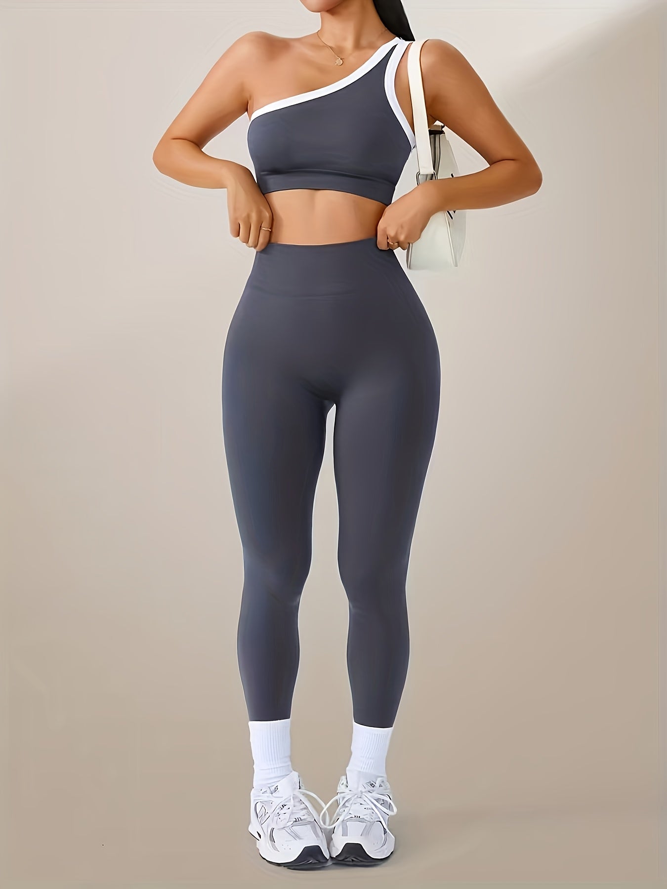 Women's Navy Blue Color High-Waist Leggings - product view 35