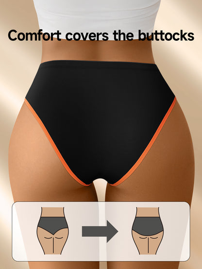 10pcs Women's color-matched triangle underwear with high elasticity waistband. The fit is snug but not tight, not causing any chafing discomfort. The breathable crotch area is comfortable and cool, without feeling stuffy.