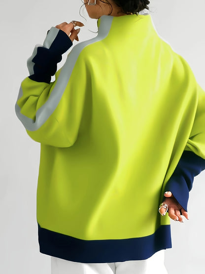 2024 New Autumn Women's Hoodies Sweatshirts Fashion High Neck Winter Long Sleeves Loose Casual Pullovers Tops Female