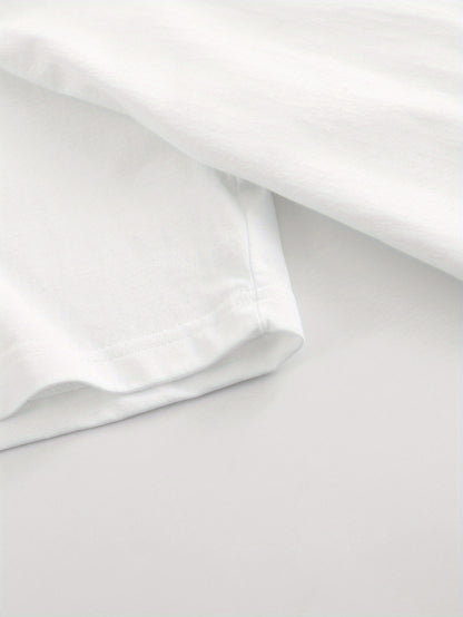 Women'S Printed T-Shirt - Let Them Speak | White Top, Loose Casual Daily Party Shirt, Spring Summer Wear, Machine Washable, Short Sleeve, Fashionable Design, Soft Texture, Feminine Style