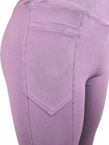 POCKETS Women's Leggings/High Waist Soft Stretch Skinny Solid Color & Printed & Tye Die Leggings for Women, Supper Soft Women's Clothing,,