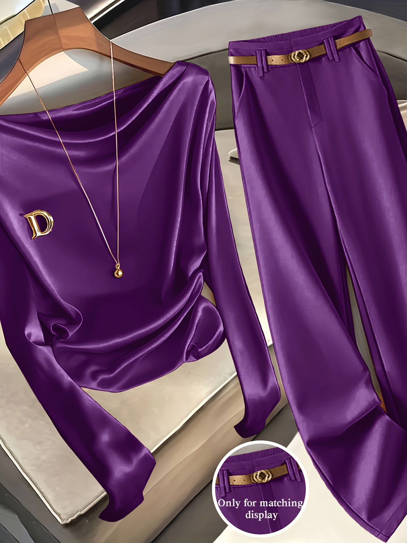Women'S Elegant Casual Formal Solid Color Long Sleeve Pants Suit