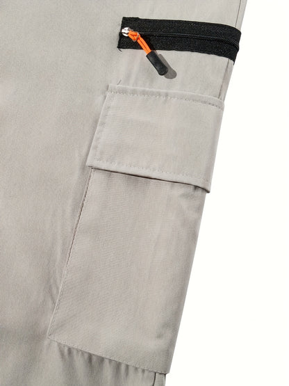Set of 4 Men'S Long Pants with Cinched Waist And Multiple Pockets, Ideal for Outdoor Work Year-Round.