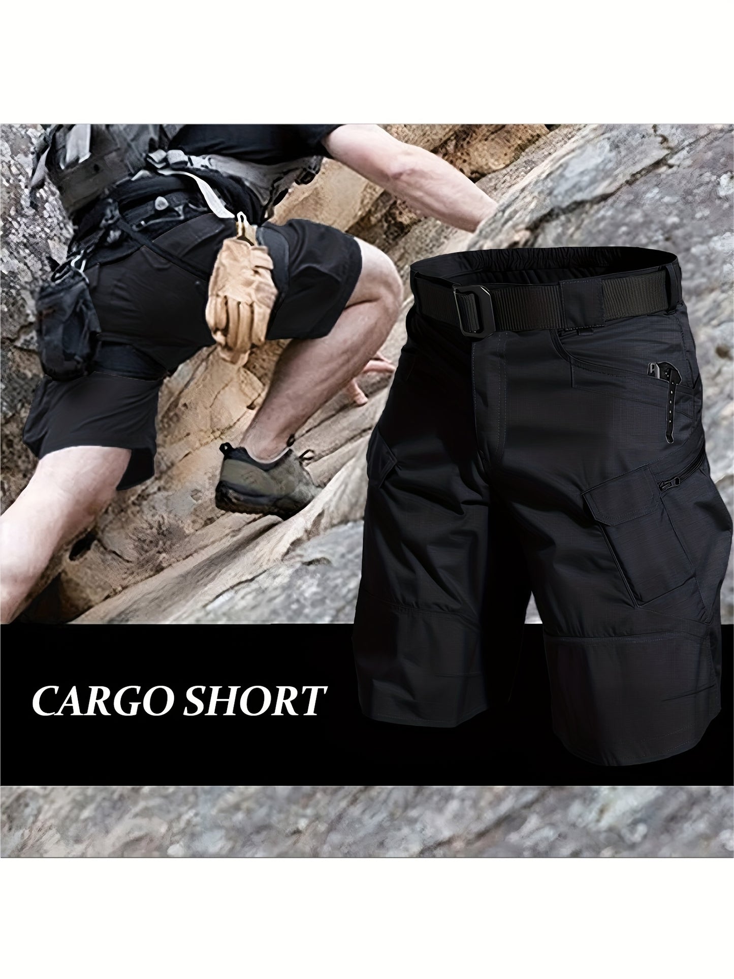Men’s Cargo Shorts, Breathable Quick Dry Tactical Work Pants with Multi-Pocket Design