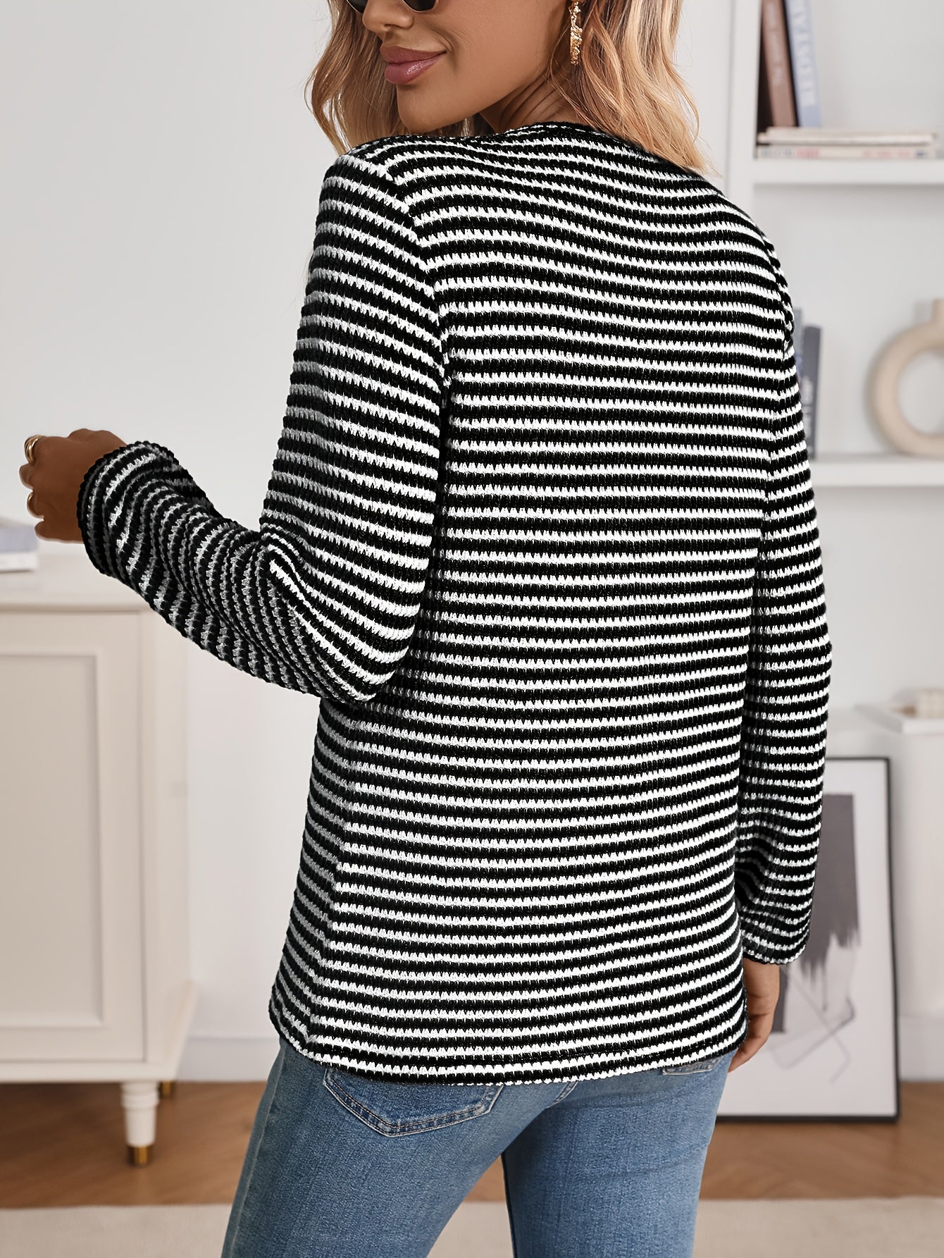 Women's Fall Sweater Top Long Sleeve - Pineapple Print Button Up Blouse, Cozy Thin Crewneck Shirt, Cute Casual Clothing, Autumn Y2K Fashion