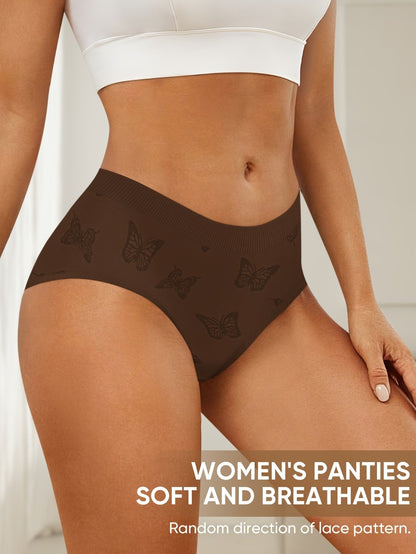 Women's 7-Pack Low-Rise Briefs - Butterfly Print Everyday Comfort