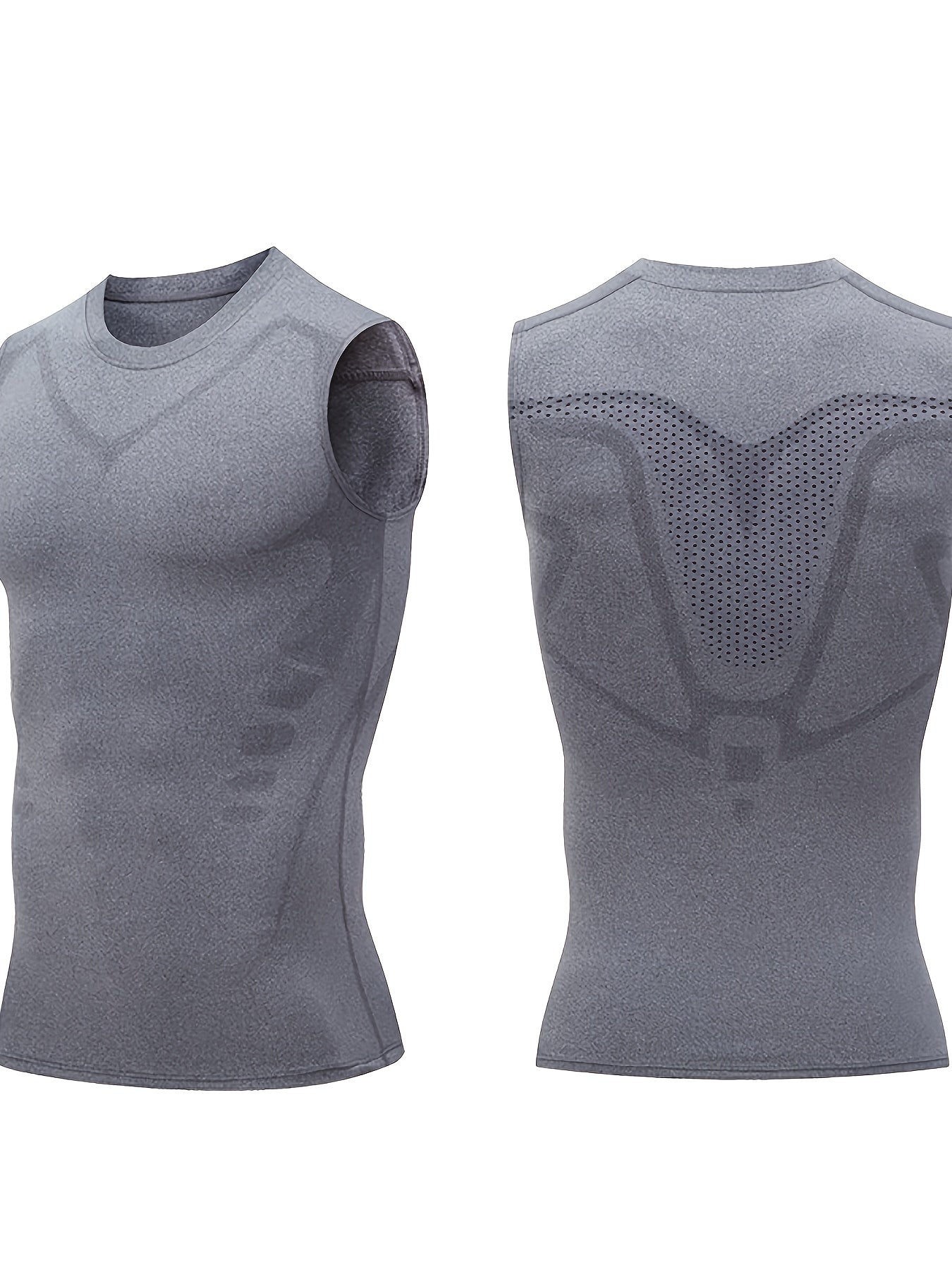 3pcs Men's Sports Compression Tank Tops, Basketball Athletic Sleeveless Shirts, American Style Training Vests, Moisture-Wicking Breathable Quick-Dry Base Layer for Sports & Outdoor Activities