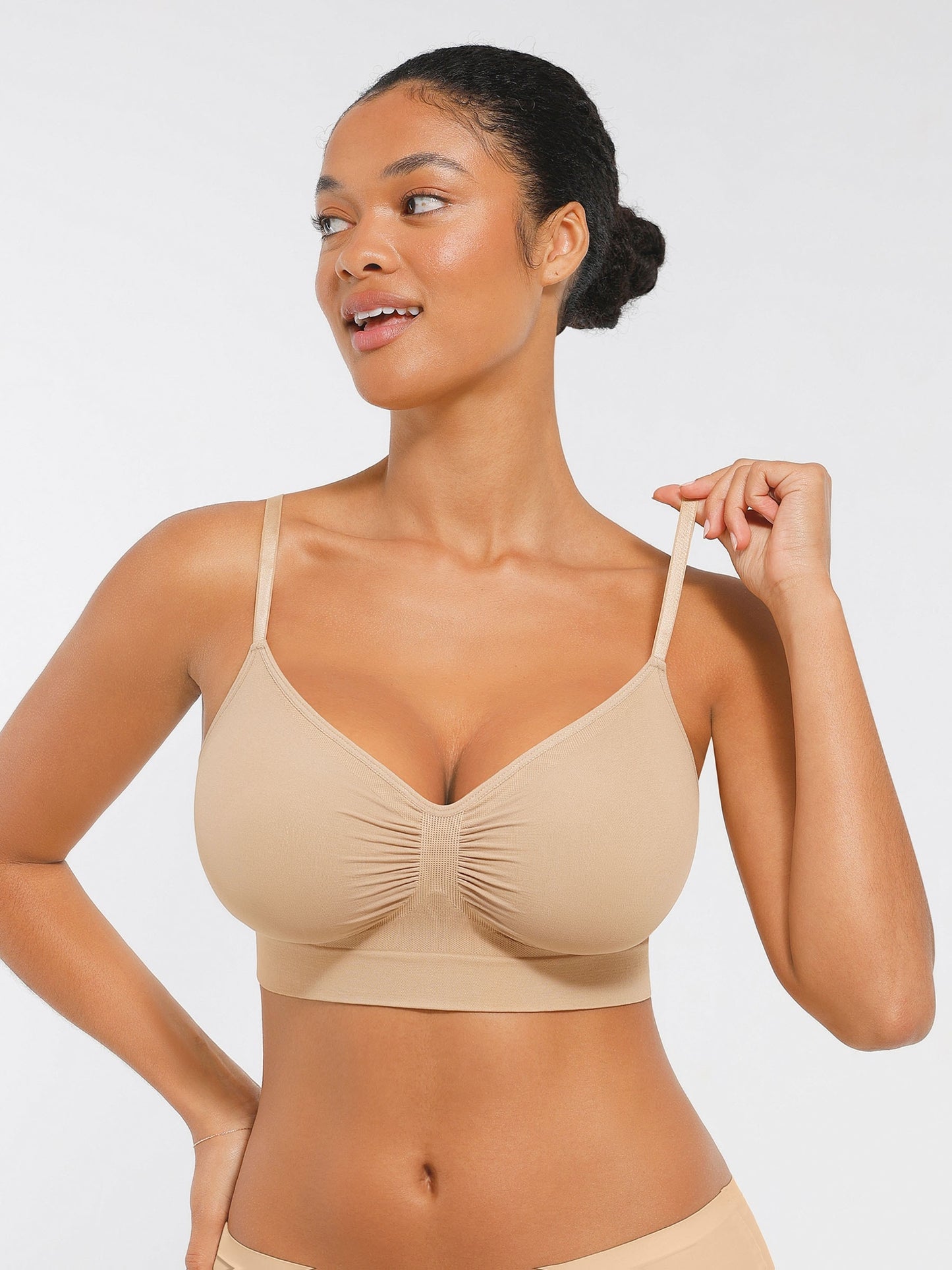 Plus Size Seamless Bra for Women Push-Up Breathable Back Control Bra