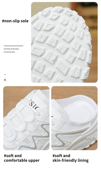 Women'S Casual Summer Shoes with Thick Soles And Versatile Slippers, Easy And Breathable Mesh Surface, White And Comfortable., Women Shoes