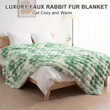 Soft Comfortable Kids' Blankets Warm 3D Rabbit Fur-Like Double-Sided Fleece Blanket Perfect for Napping AC Rooms. Suitable for Home Office Camping Travel. Multi-functional All-season All-scene. Ideal Halloween Christmas Gift
