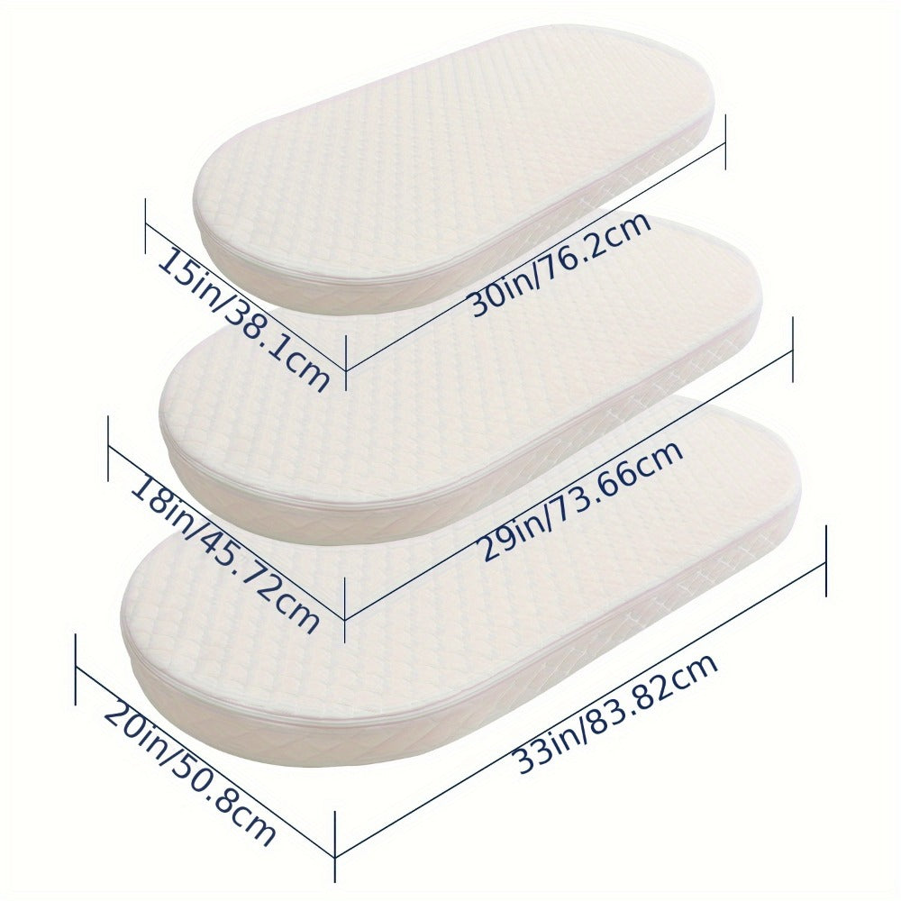Crib Mattress - Waterproof Breathable Oval-Shaped Bassinet