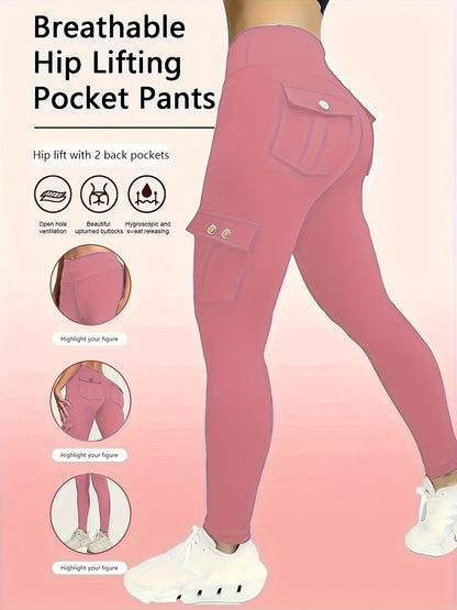 One Pair Of Women'S Slim Work Pants, With Multi-functional Pockets, High Elasticity. Aids In Tightening The Buttocks And Abdomen. Airtight Pants. Suitable For Outdoor, Home Use, Commuting, And Local Warehouse Direct Delivery.