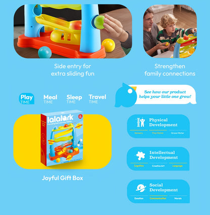 Toy for Toddlers Featuring a Ball Drop, a Learning Station for Pounding Balls, And a Stacking Track. This Early Development Toy Includes a Hammer And Is Perfect for Babies And Kids