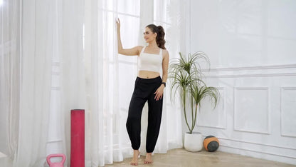 Introducing a New 4pcs Women'S Set Available in Four Distinct Colors. These High-Waisted, Elastic Bootcut Pants Feature a Stylish High-Split Design, Making Them Perfect for Spring, Summer, And Fall. They Are Breathable, Comfortable