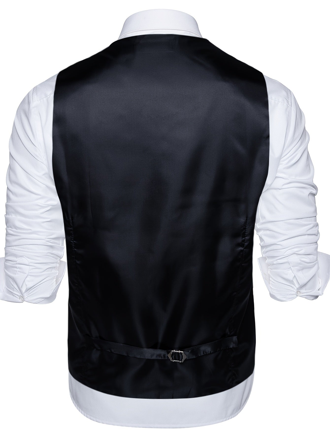 Men'S Classic Formal Suit Vest And Necktie Set - Elegant Red Paisley Design, Made from Non-Stretch Fabric, Featuring a Button Front Closure, Suitable for All Seasons Including Weddings, Business Events, And Parties - Formal Wear for Men, Plus Size