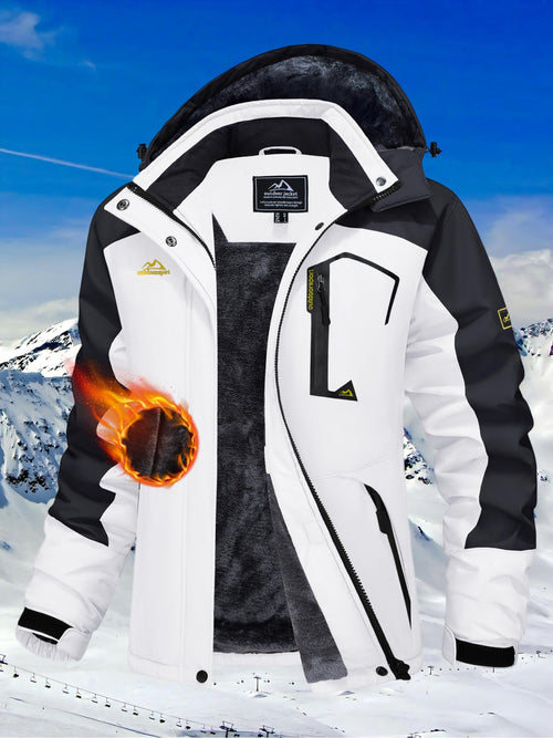 [Winter Jacket for Women]Women'S Ski Snowboard Jacket Thermal Fleece Insulated Snow Jacket Casual Work Jacket Coat Windbreaker Parka 4 Pockets Camping Snow Jacket Warm Winter Hiking Fleece Lined Jacket