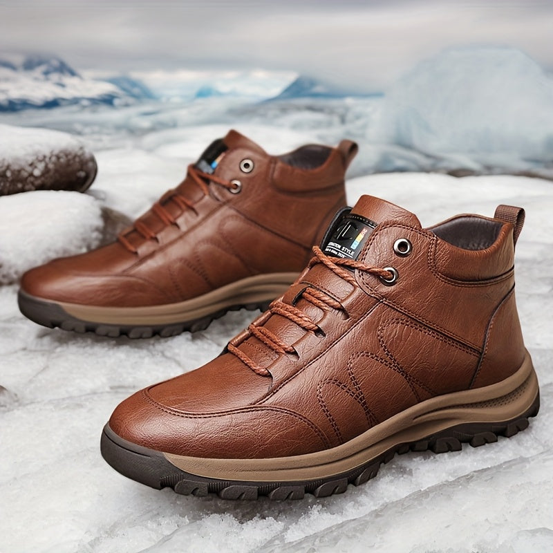 Men'S Large-Size Thickened Warm Shoes, Snow Boots, Thick Warm Hiking Boots, And Anti-Slip Shoes Suitable for Outdoor Sports And Leisure