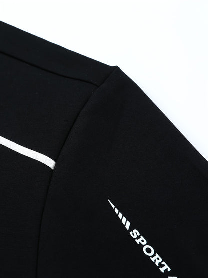 Men'S Casual Zip-Up Jacket And Sweatpants Set for Spring And Autumn Sports