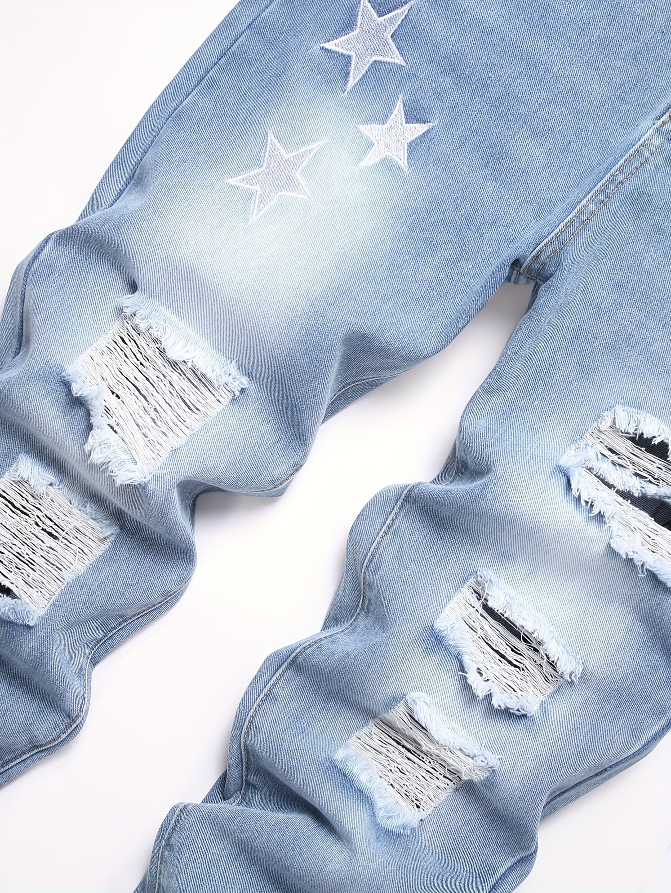 Slim Fit Men'S Jeans with Embroidery And Ripped Details