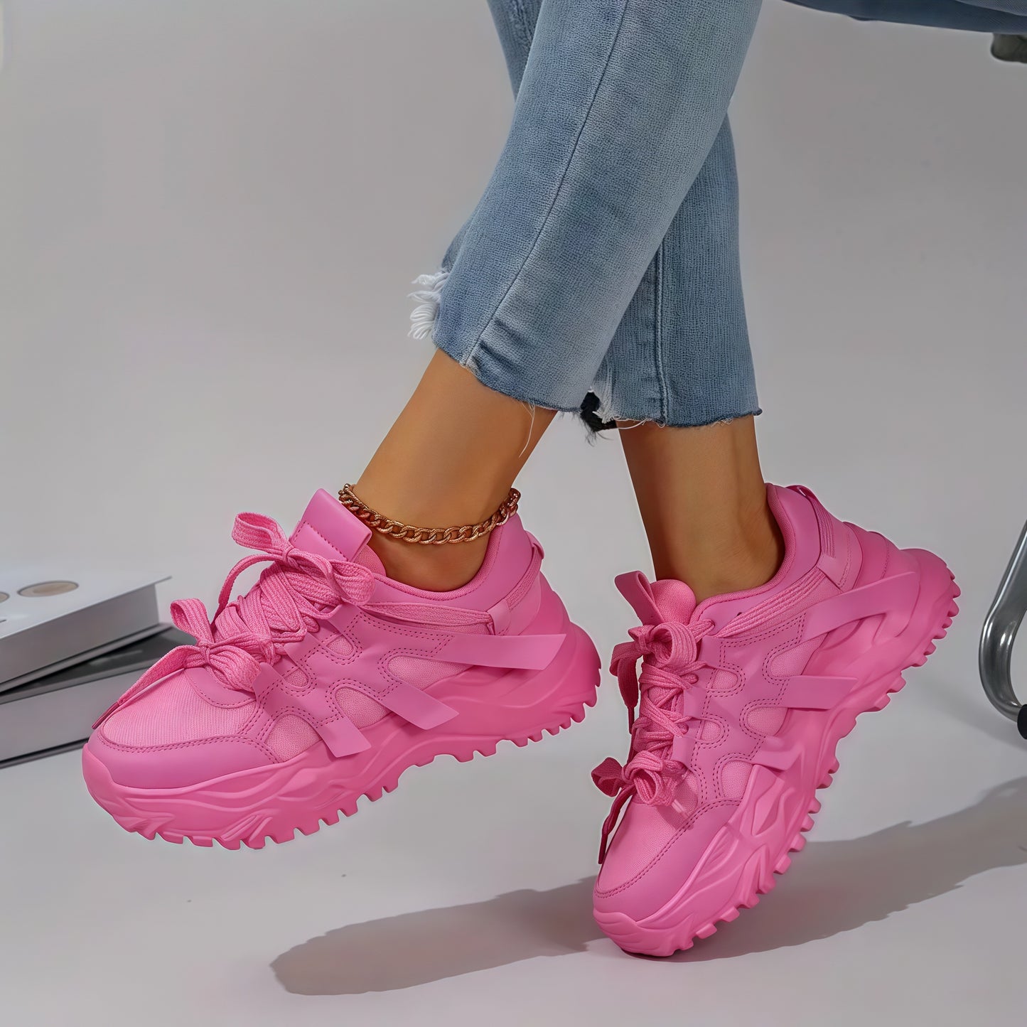 Womens Shoes, Non Slip Work Shoes for Women, Athletic Running Shoes, Sporty Look, Sneakers Shoes, Breathable Lightweight Sneakers, Stability Support Shock Absorption, Gym, Jogging, Casual Wear, Gym Shoes, Women Shoes