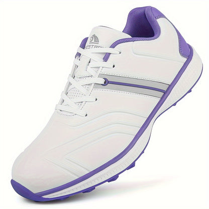 [Stylish] Thestron Women'S Golf Shoes - Non-Slip, Lightweight, Comfortable Training Sneakers with Textured Grip, Pink & White Design, Sizes 35-43 for Enhanced Performance on the Course, Sports Sneakers | Modern Golf Shoes | Fabric Lined Interior