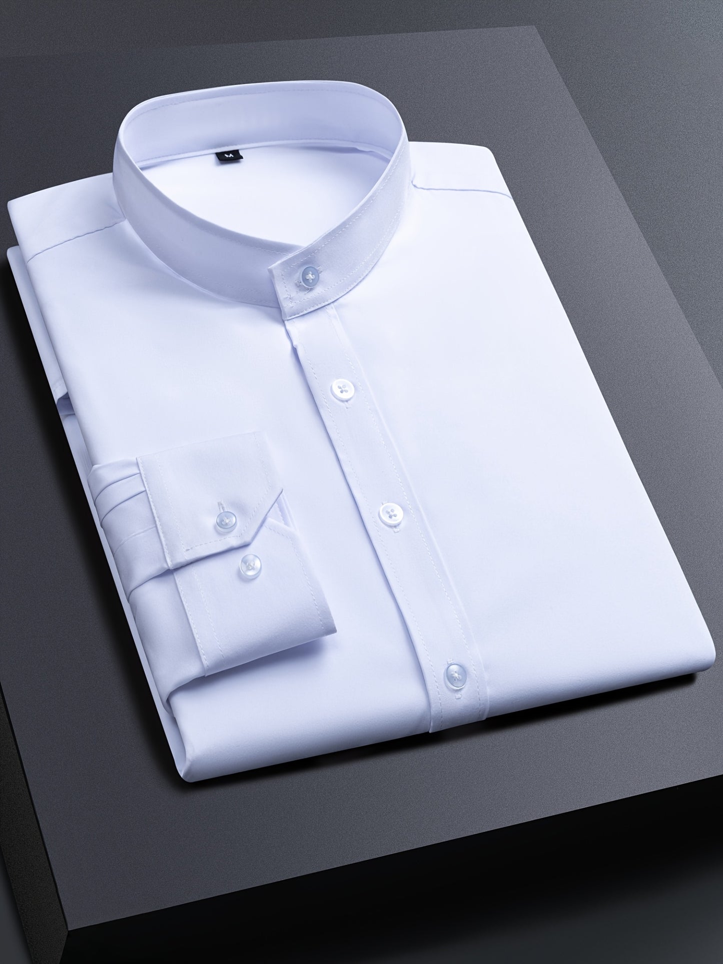 Men'S Henley Collar Long Sleeve Shirt | Casual, All-season, Solid Color, Regular Fit, Button Details, Woven Fabric