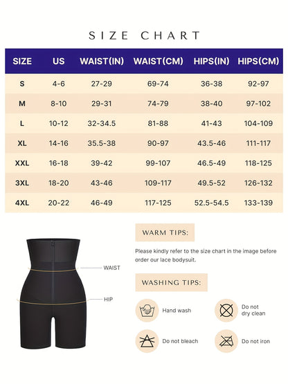 Women's Solid Color Comfortable High-waist Tummy Control Shapewear Shorts, 4 Flexible Steel Bones And Butt Lifter Thigh Slimer, for Perfect Underwear