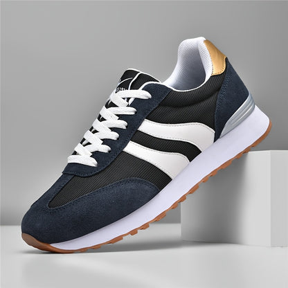 AOPLUS Men'S Lightweight Running Sneakers - Breathable Low-Top Shoes with a Cushioned Midsole, Sturdy Rubber Outsole & Black/White Style for Gym, Casual & Year-Round Use, Athletic Footwear, Stylish Sporty Look, Comfortable Fabric Upper