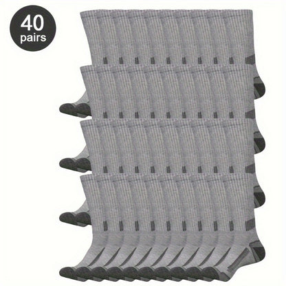 Men's Colorblock Crew Socks - 40-Pair Pack