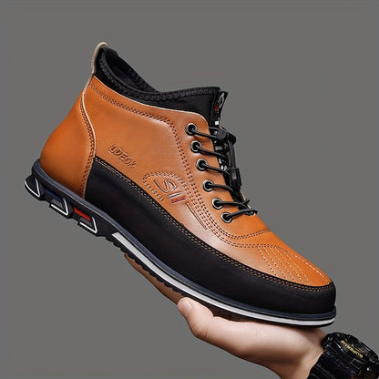 2025 New Handmade Mid-Top Casual Men's Shoes Versatile Fashion Mid-Top Shoes Men's Fashion Casual Shoes