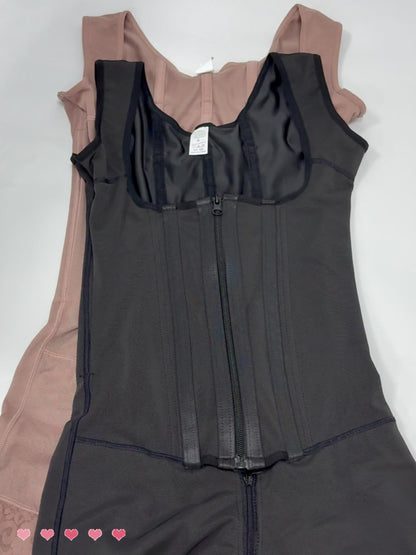 1pc Women Colombian Shapewear, Zipper Closure, Bust-Open, Tummy Control, Butt Lifting, Thigh Bodysuit Lingerie