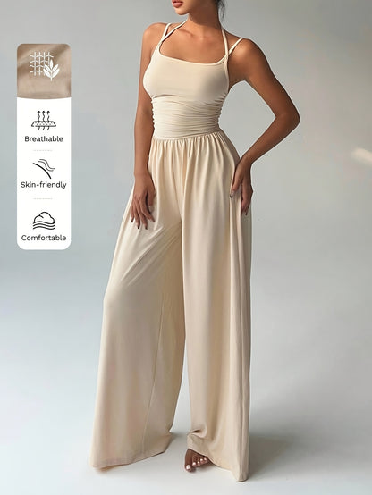 Casual Loose-Fitting Pleated Jumpsuit for Women, Suitable for Spring And Summer