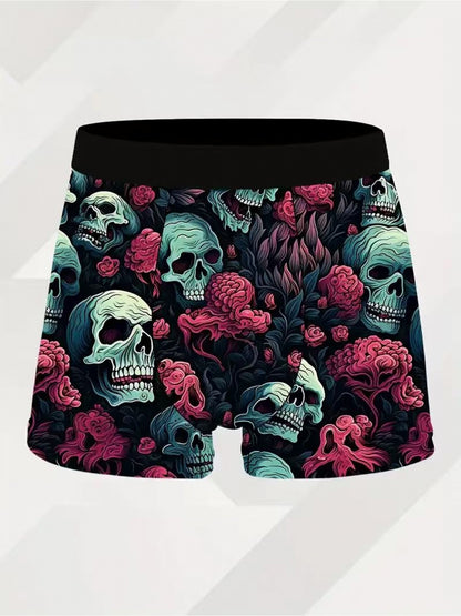 8pcs Men's Graffiti and Game Controller Boxer Briefs- Breathable Quick-Dry Polyester Fiber, Medium Elasticity, Random Camouflage Print for Home, Swimming, and Casual Wear, Playful Pattern Boxer Briefs|Comfortable and Well-fitting Boxer Shorts