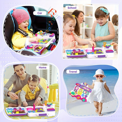Musical Busy Board Learning Toy - 54 interactive bilingual English and Spanish activities