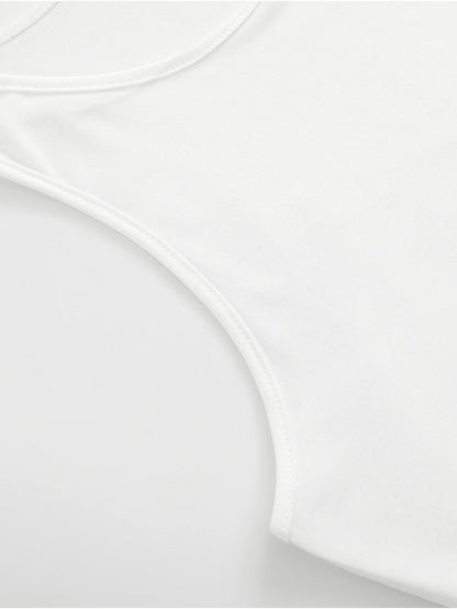Women's White Printed Tank Top - product view 12