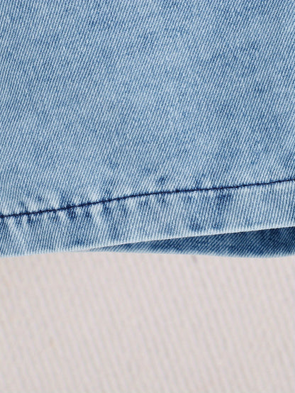 Baby Sky Blue Denim Utility Shorts - product view 16