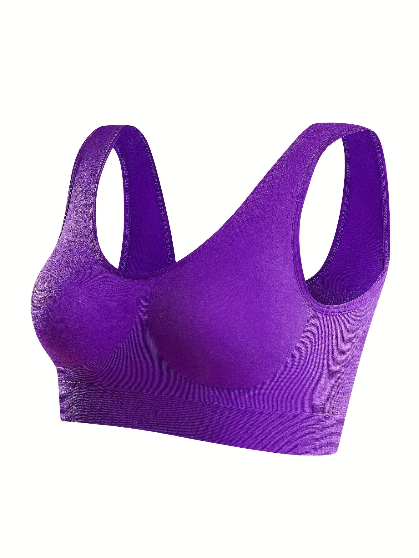 7 Solid Seamless Sports Bras, Comfortable And Breathable Bras, Women's Underwear And Vests