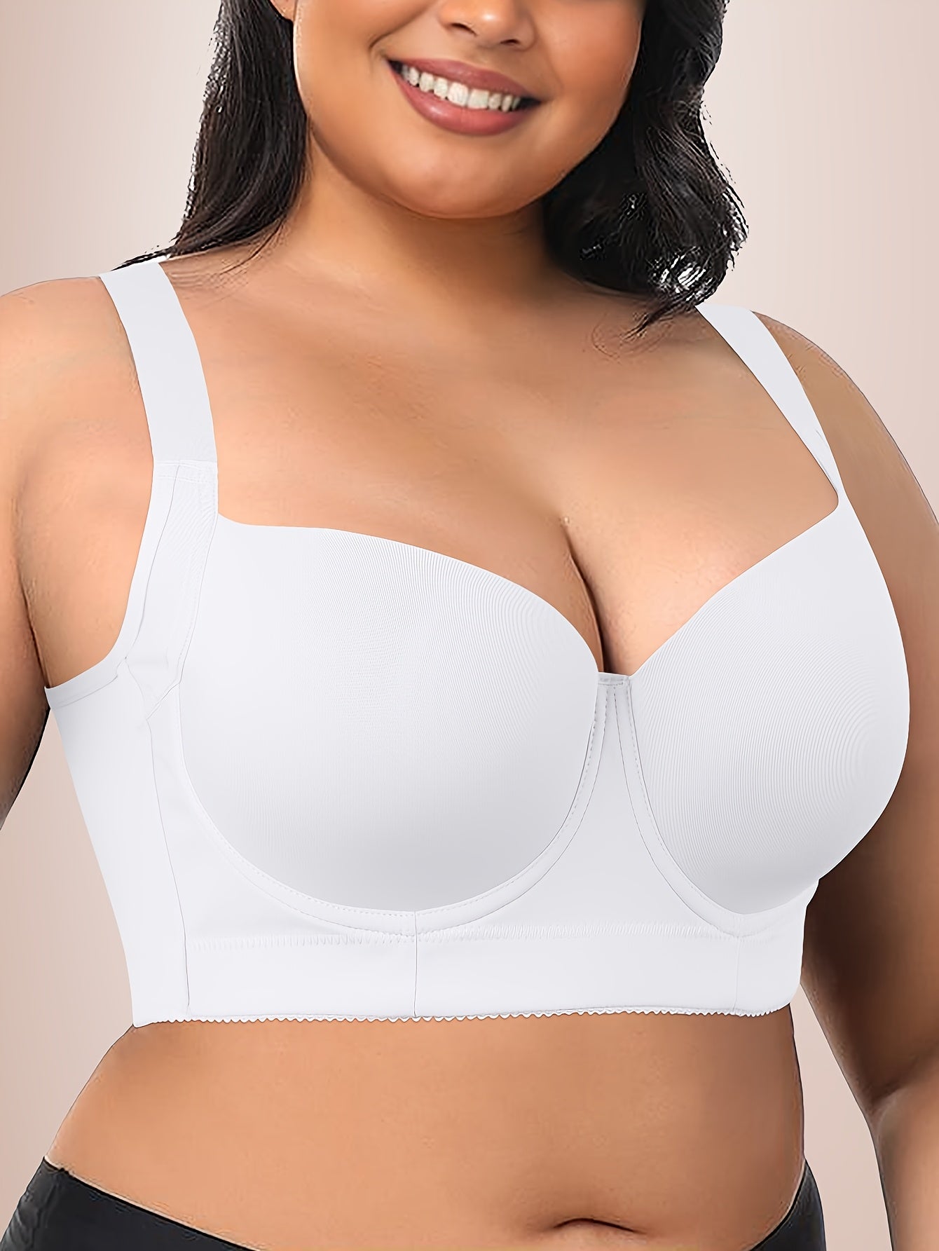 Seamless Large Size Push-up Bra for Women with Wide Shoulder Straps, Comfortable And Simple Bra